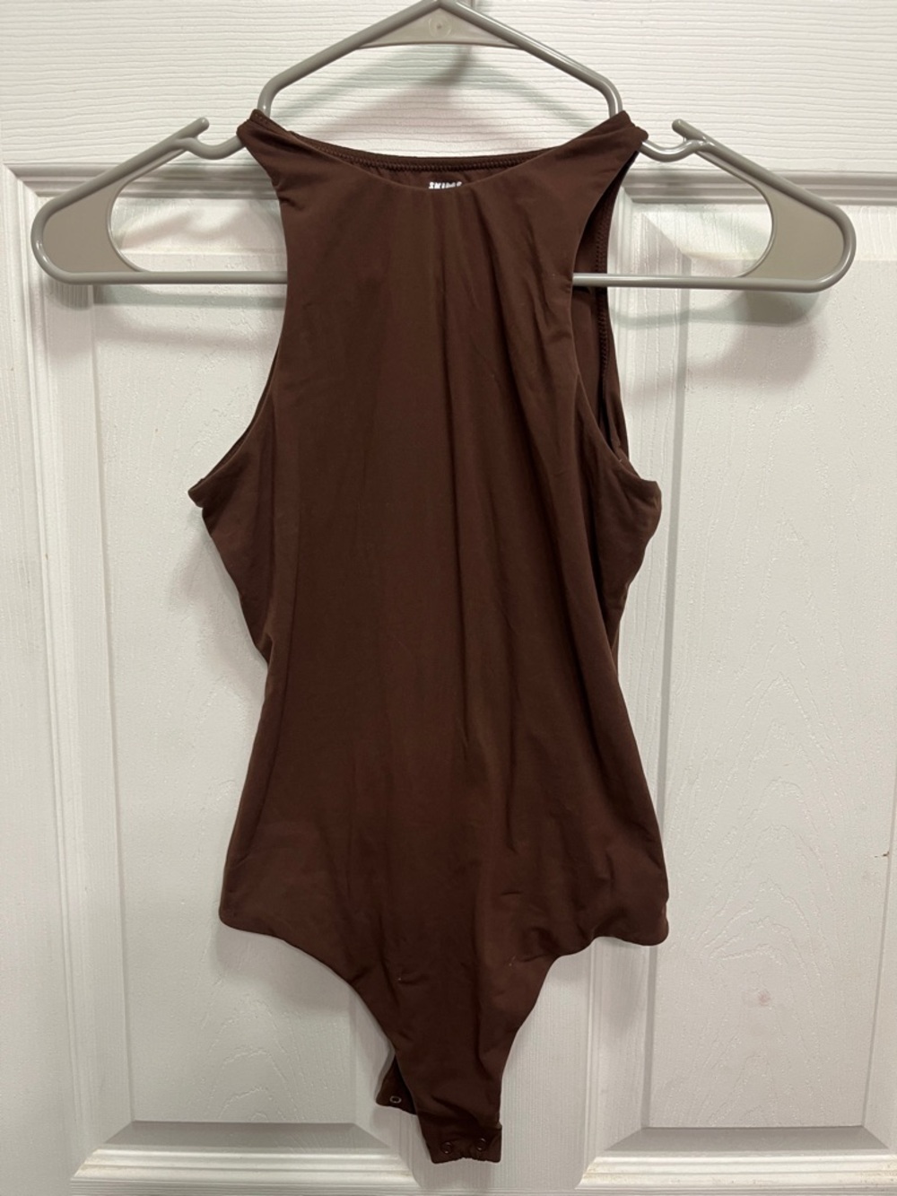 SKIMS Chocolate High Neck Sleeveless Bodysuit